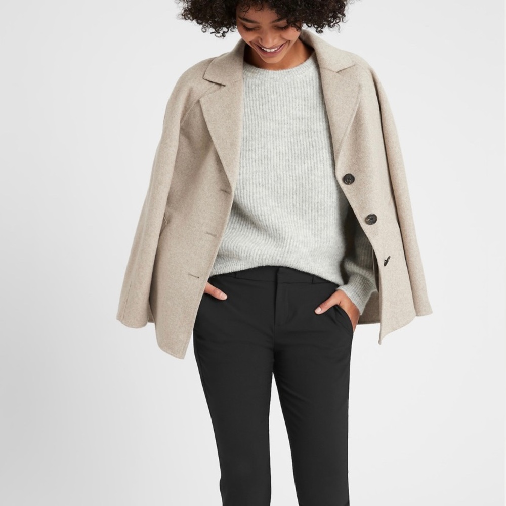 Banana Republic Avery Straight-Fit Wool Ankle Pant